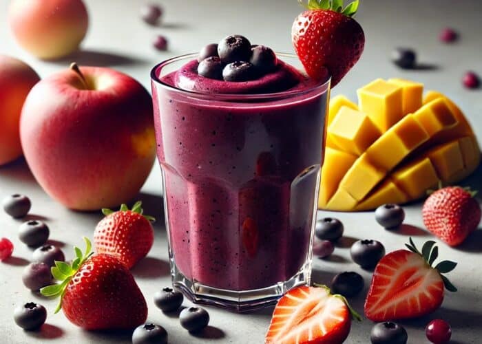 🍓 Açaí smoothie s jahodami, mangom a jablčnou šťavou – osviežujúci a výživný ovocný nápoj